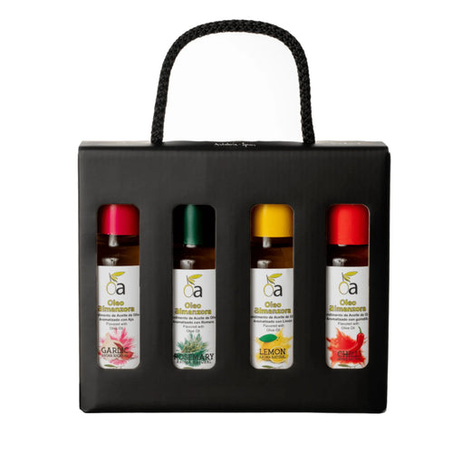Coffret de 4 Huiles d’olive Extra vierges aromatisées - Nature Conexión